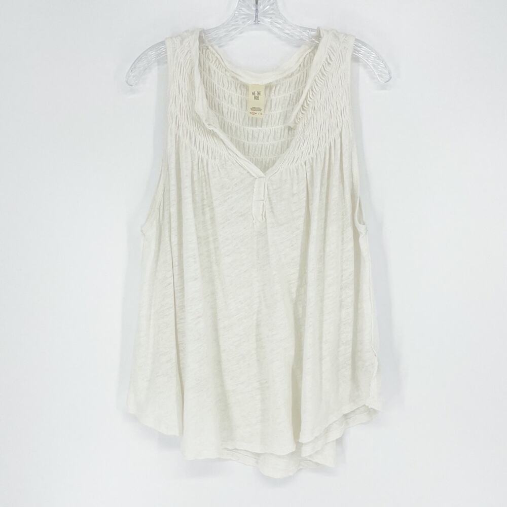 We The Free Oversized Sleeveless Linen White Top Size Small
